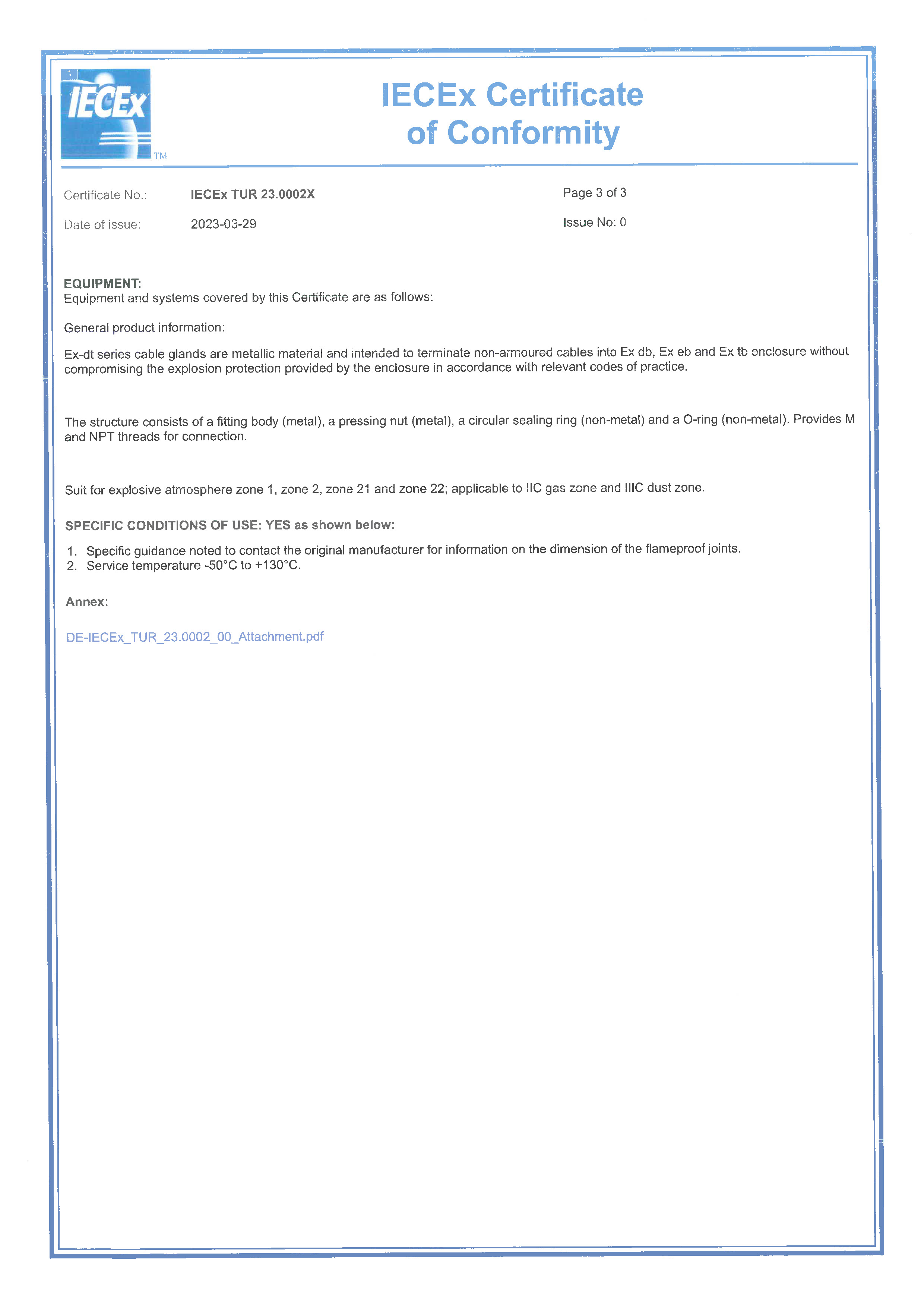 IECEx TUR 23.0002X