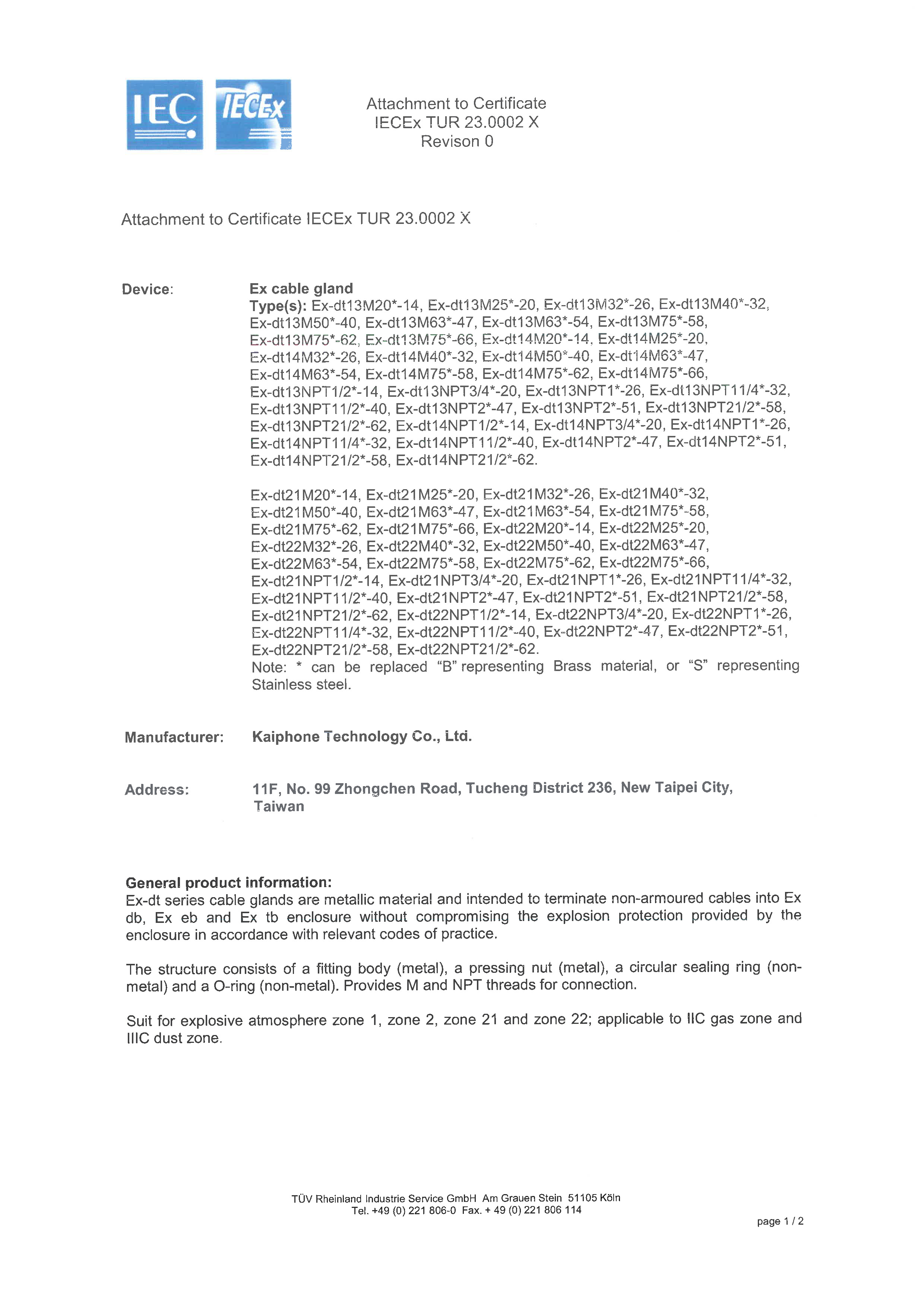 IECEx TUR 23.0002X