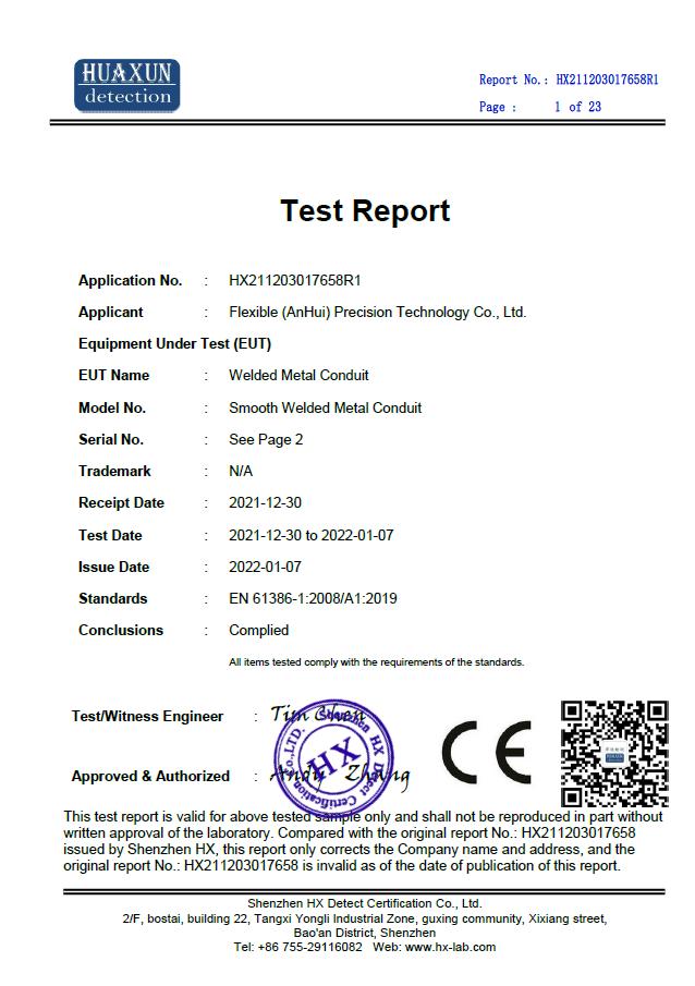 EN 61386-1-2008 A1-2019 Smooth Welded Metal Conduit